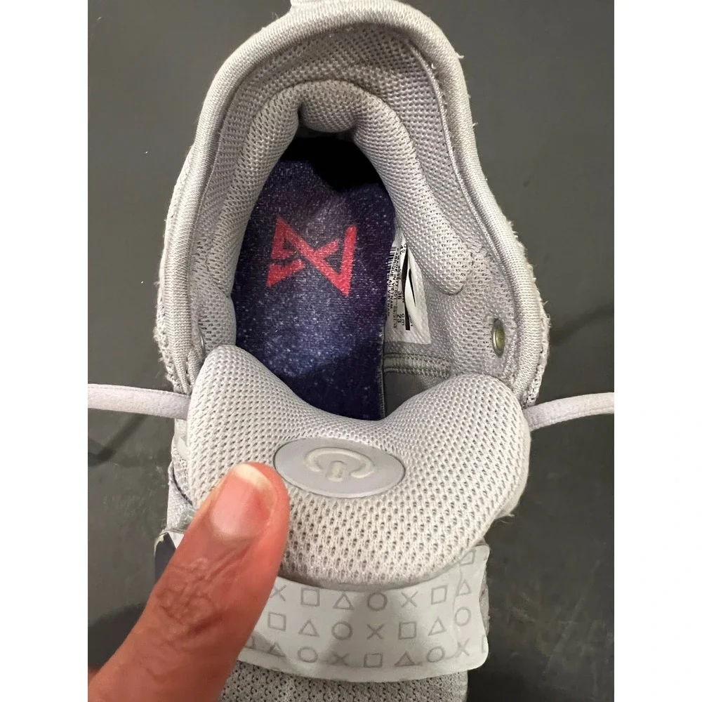 Nike PG 2.5 x PlayStation Basketball Shoes Youth 4 Wolf Grey Comfort Hook & Loop